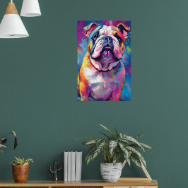 Poster L'art de Bulldog coloré
