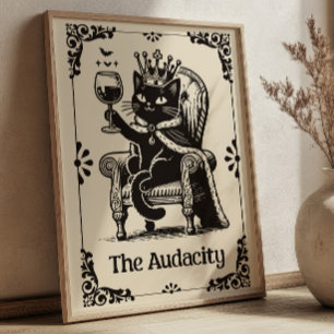 Poster L'art de carte de tarot drôle de chat noir L'Audac