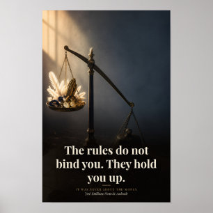 Poster L'art de citation de livre Les règles vous soutien