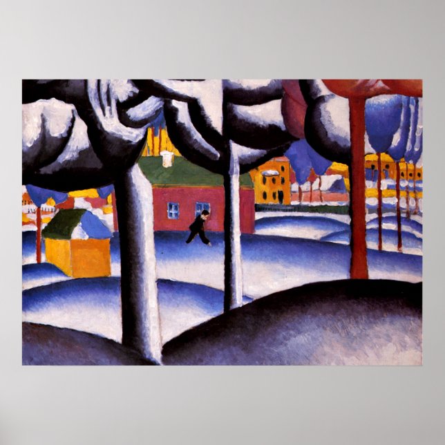 Poster L'art de Kazimir Malevich - Paysage hivernal (Devant)