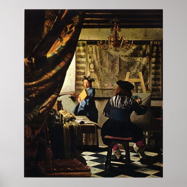 Poster L'art de la peinture de Johannes Vermeer vers 1668 (Devant)