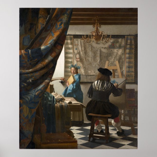 Poster L'art de la peinture par Johannes Vermeer (Devant)