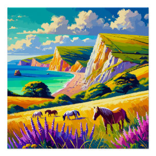 Poster l'art de l'affiche de la côte du Jurassique