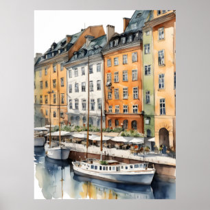 Poster L'art de l'aquarelle de Stockholm