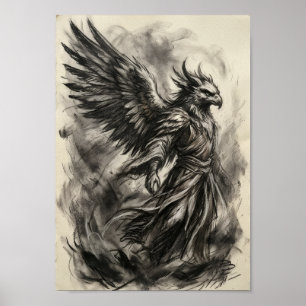Poster L'Art de l'Esprit Gardien à Ailes Noires