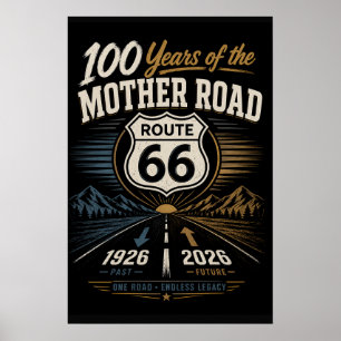 Poster l'art de l'hommage à la route 66 Centennial Sunset