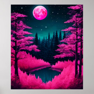 Poster L'art de l'Imaginaire forestier de Neon Moonlit
