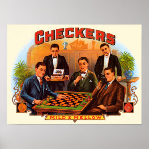 Poster L'art des étiquettes de cigares vintage, Checkers 