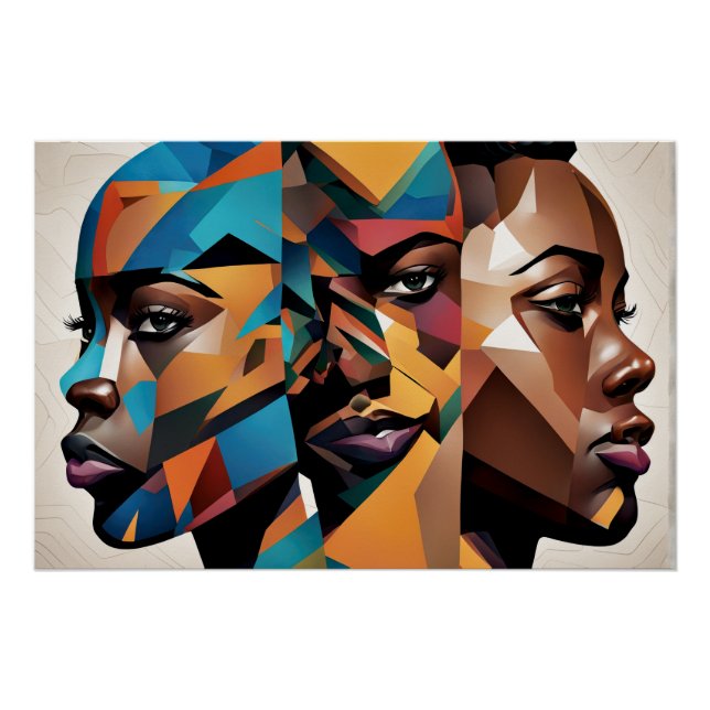 Poster L'art des femmes noires afro-américaines triples (Devant)
