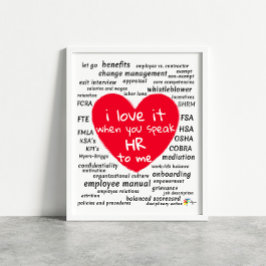 Poster L'art des ressources humaines amusant pour le bure