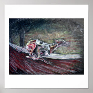 Poster l'art du chien de greyhhound