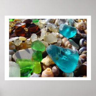Poster L'art en verre de mer de plage imprime le jardin