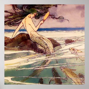 Poster L'art féerique de «La Sirène» par Alice B Woodward