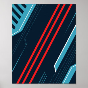 Poster L'art futuriste de la ligne Abstraite