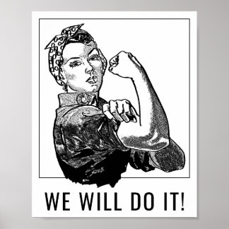 Poster L'art graphique féministe Can-Do Rosie-The-Riveter