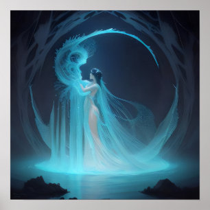 Poster L'Art numérique d'Imaginaire Naiad AI pour imprime