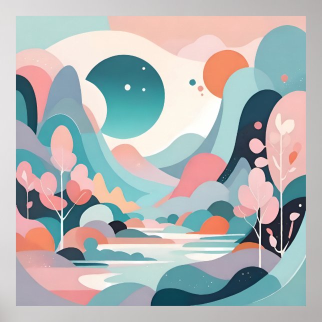 Poster L'art paysager Abstrait (Devant)