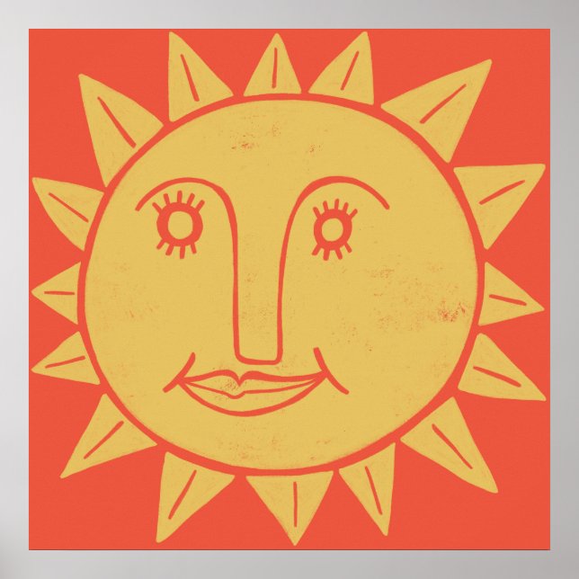 Poster L'art solaire jaune souriant (Devant)