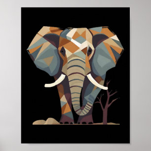 Poster L'Art Stylisé Des Fans D'Éléphants Sauvez Les Elép