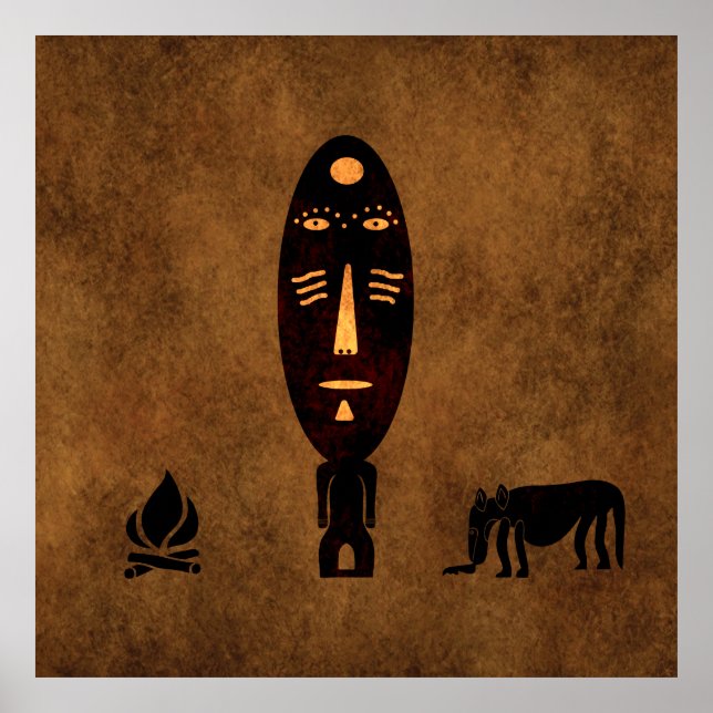 Poster L'art tribal africain Abstrait (Devant)