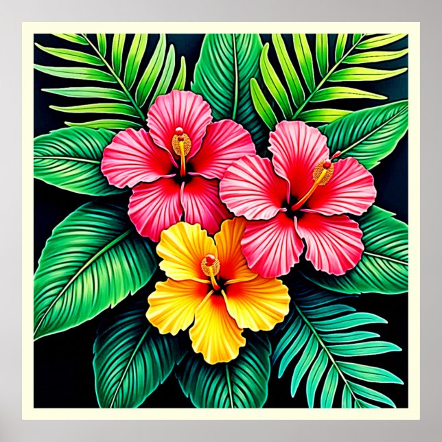 Poster L'art tropical des Hibiscus (Devant)