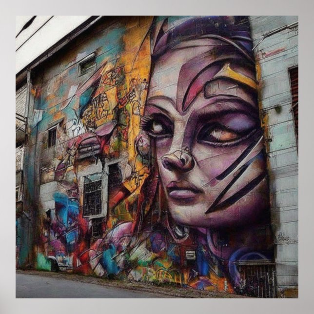 Poster L'art urbain sur l'abandon du bâtiment (Devant)