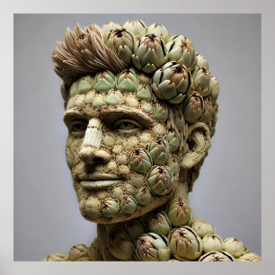 Poster L'Artichoke Man - Portrait D'Inspiration Végétale 