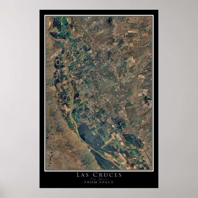 Poster Las Cruces Nouveau-Mexique Art satellite (Devant)
