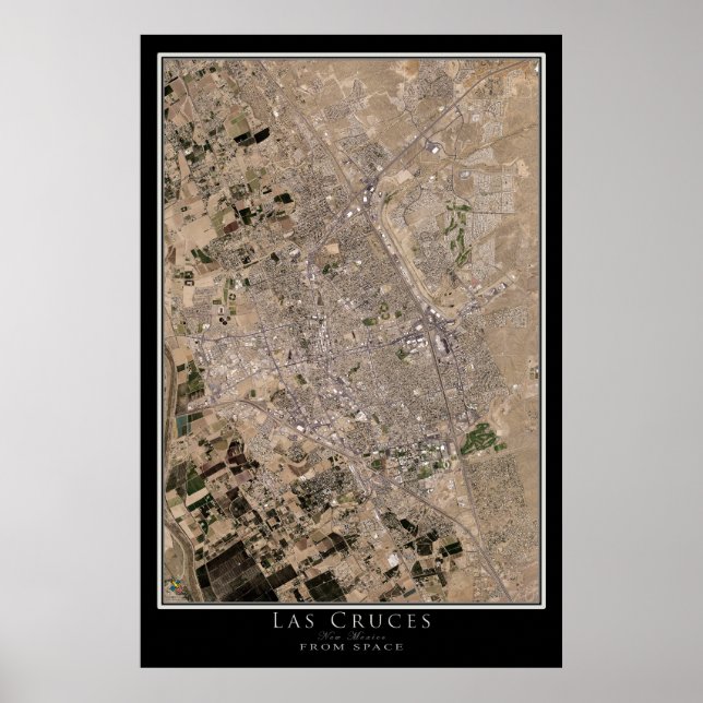 Poster Las Cruces Nouveau-Mexique Carte de l'affiche sate (Devant)