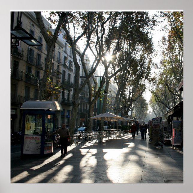 Poster Las Ramblas, Barcelone (Devant)