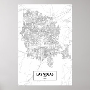 Poster Las Vegas, Nevada (noir sur blanc)