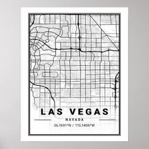 Poster Las Vegas Nevada USA Travel City Map