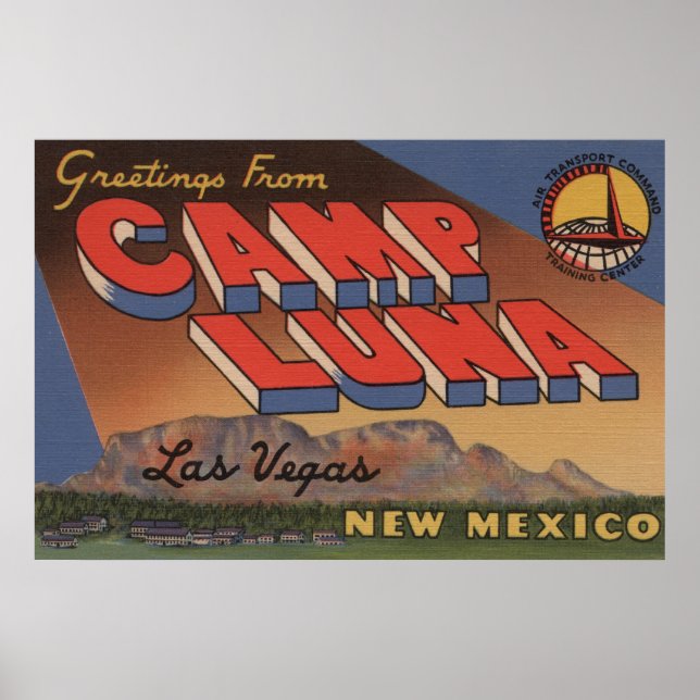 Poster Las Vegas, Nouveau-Mexique - Camp Luna (Devant)