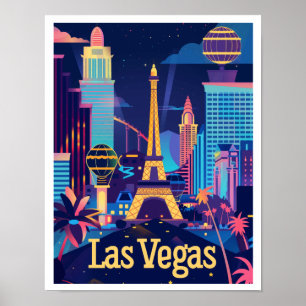 Poster Las Vegas - Sin City après le Vintage voyage foncé