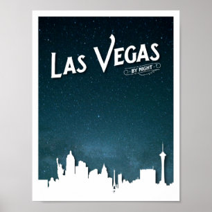 Poster Las Vegas skyline de nuit, Las Vegas, Nevada