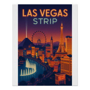 Poster Las Vegas Strip – Œuvre d'art murale de paysage ur