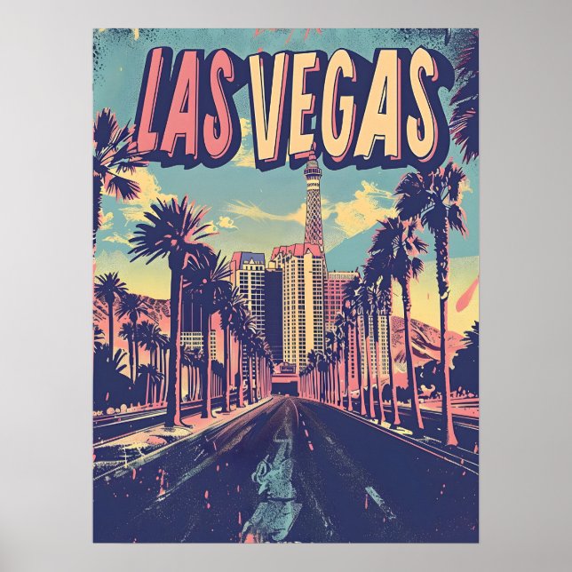 Poster Las Vegas Vintage Art (Devant)