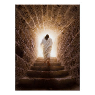 Poster L'Ascension - Jésus Marchant Dans La Lumière