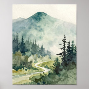 Poster L'Ascension Silencieuse : Un Passage Matinal Brume