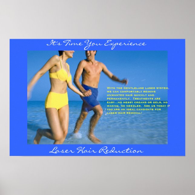 Poster Laser Hair Marketing, Couple Running (Devant)