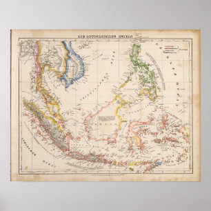 Poster L'Asie, Indonésie, Philippines, Indes est