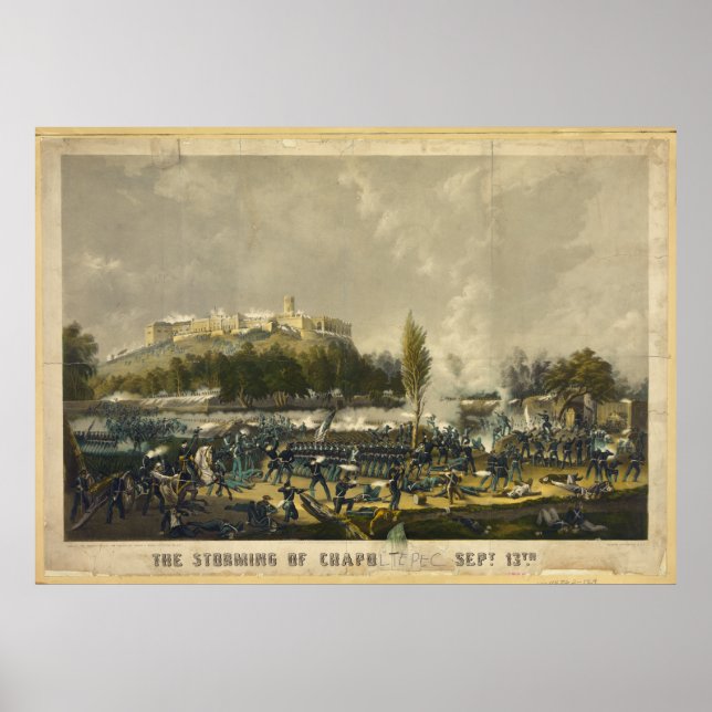 Poster L'assaut de la guerre mexicaine de Chapultepec (Devant)