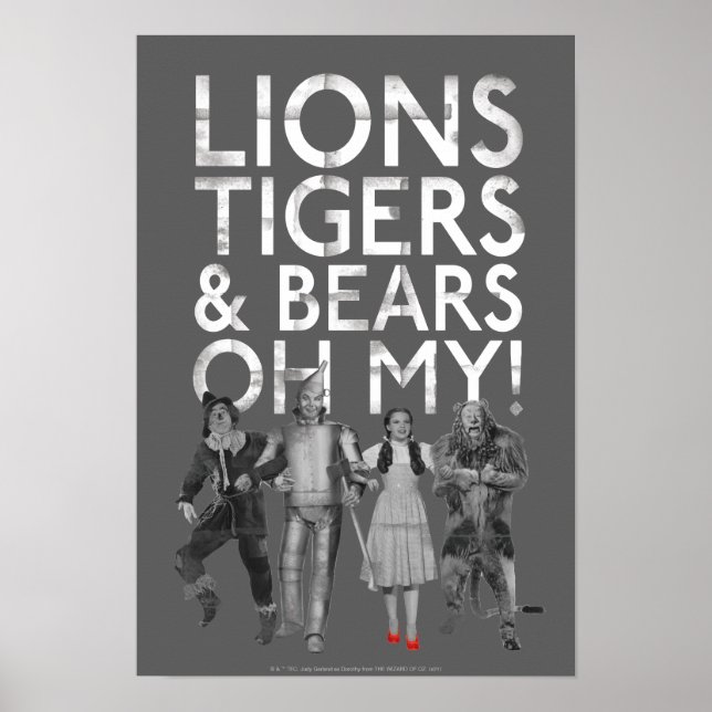 Poster L'Assistant D'Oz™ | Lions Tigers & Ours Oh My! (Devant)