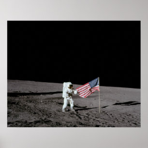 Poster L'astronaute Apollo 12 sur la Lune
