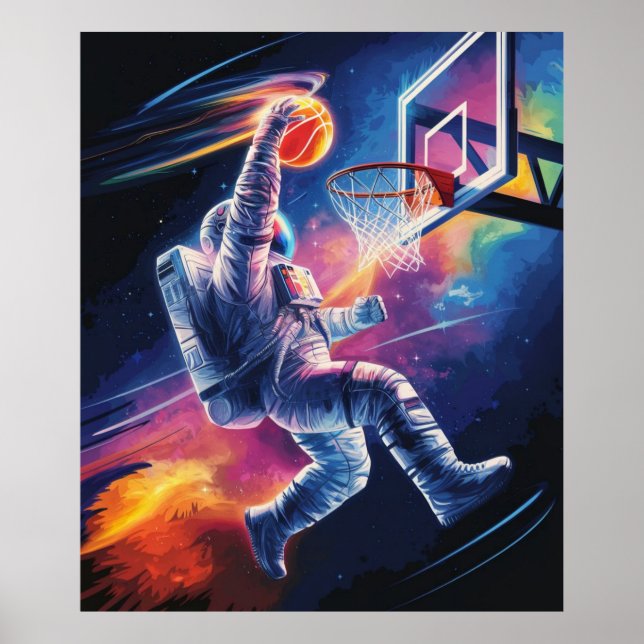 Poster L'astronaute dunks (Devant)