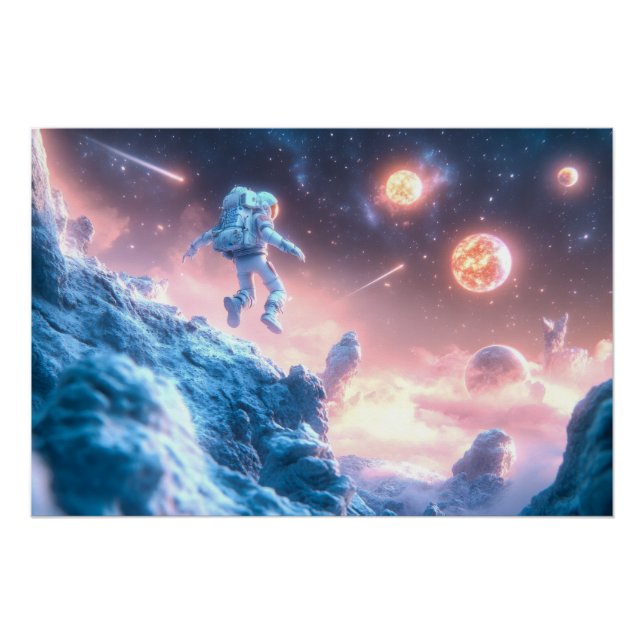 Poster L'astronaute en saut (Devant)