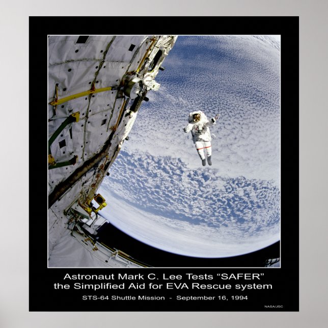 Poster L'astronaute Mark C. Lee teste le système de Secou (Devant)