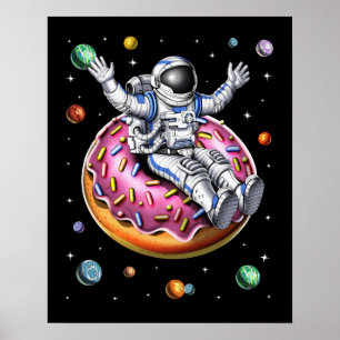 Poster L'astronaute spatial chevauchant le Donut