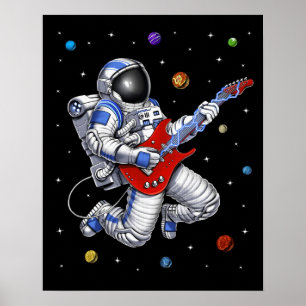 Poster L'astronaute spatial joue de la guitare