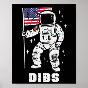 Poster L'astronaute spatiale Dibs 4 juillet Patriot Men W